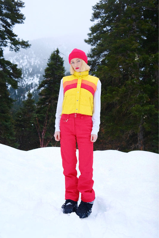 Red snow pants