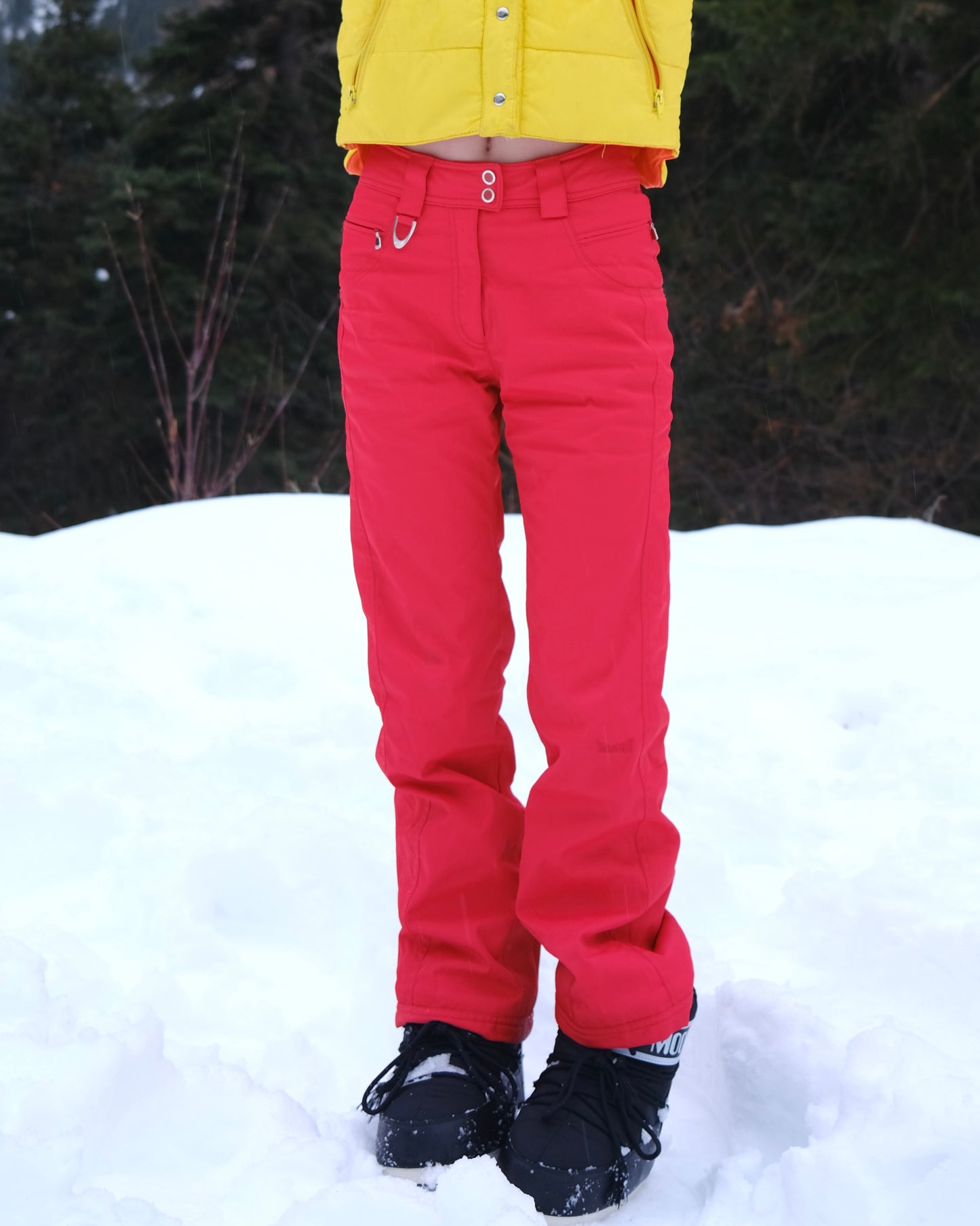 Red snow pants
