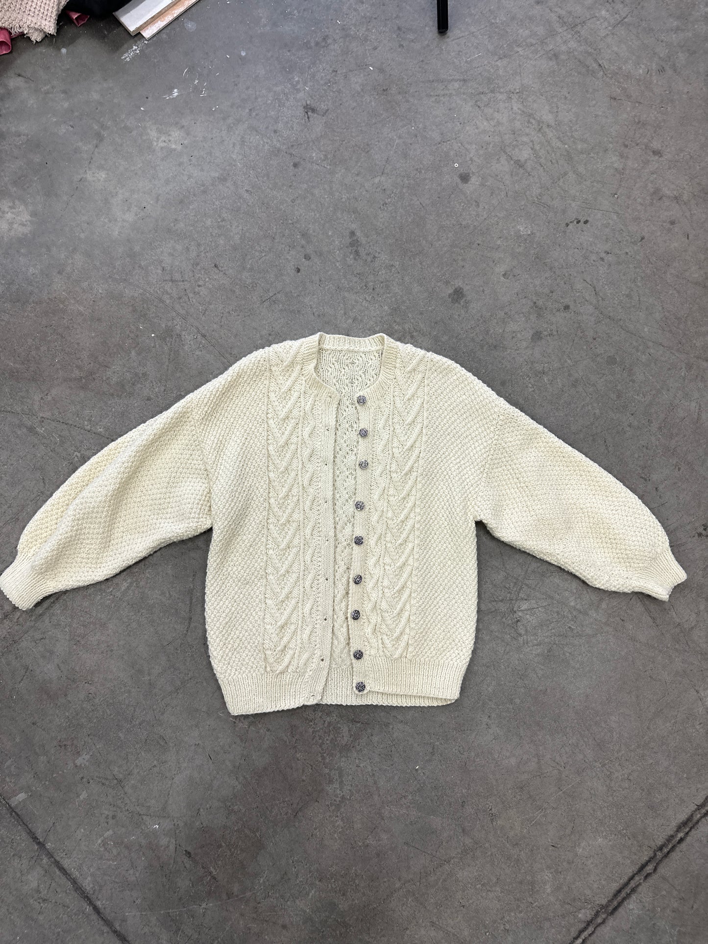 Vintage Cream Cable Knit Sweater