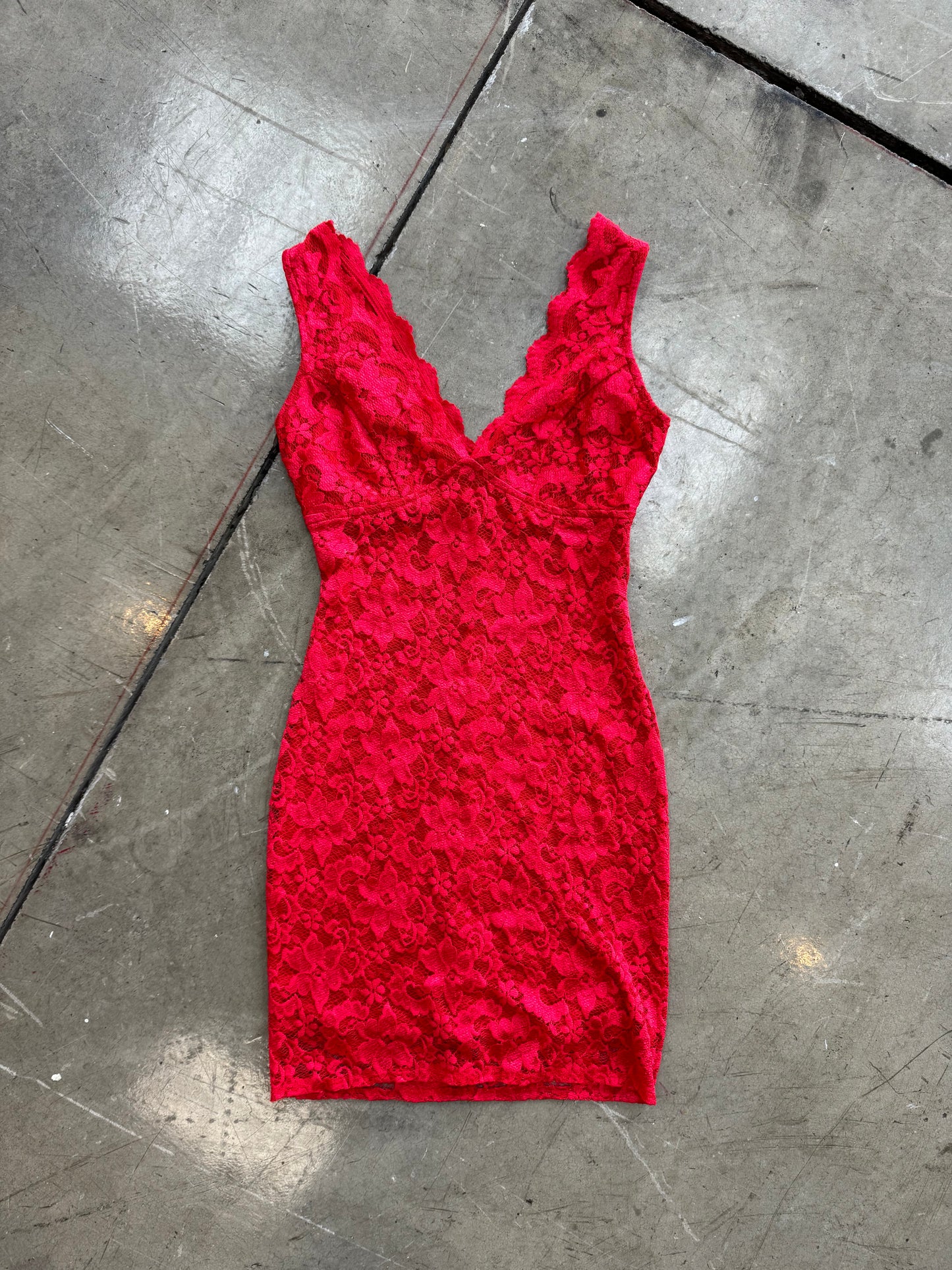 Red chili lace dress