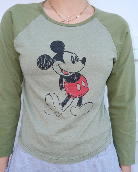 Vintage Green Mickey Mouse Half Sleeve