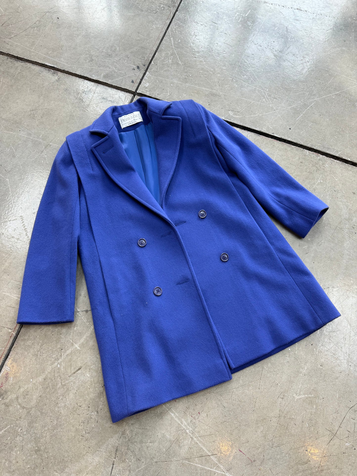 Petite blue dress coat