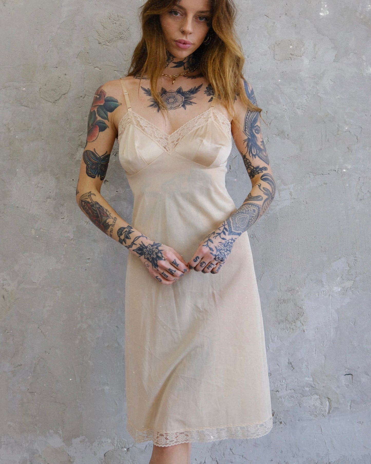 Vanity Fair nude slip dress