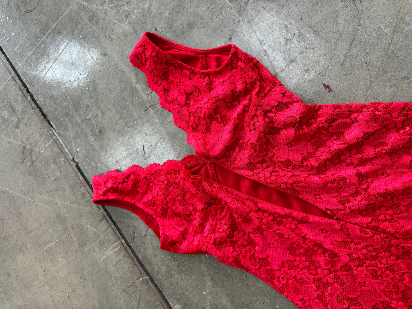 Red chili lace dress