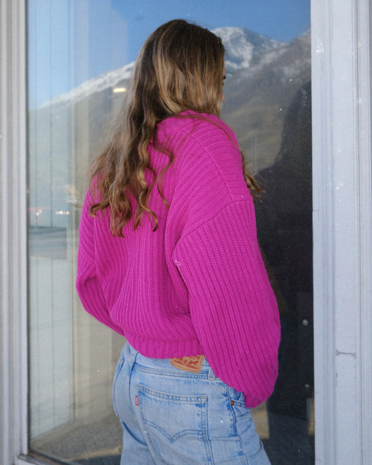 Bright Pink Knit Sweater