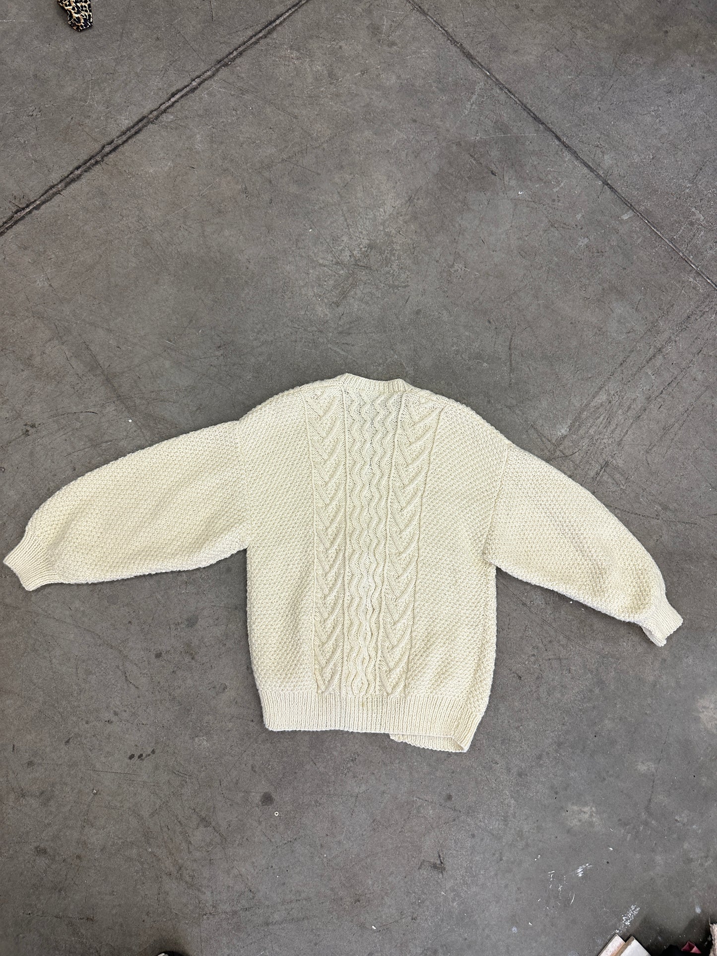 Vintage Cream Cable Knit Sweater