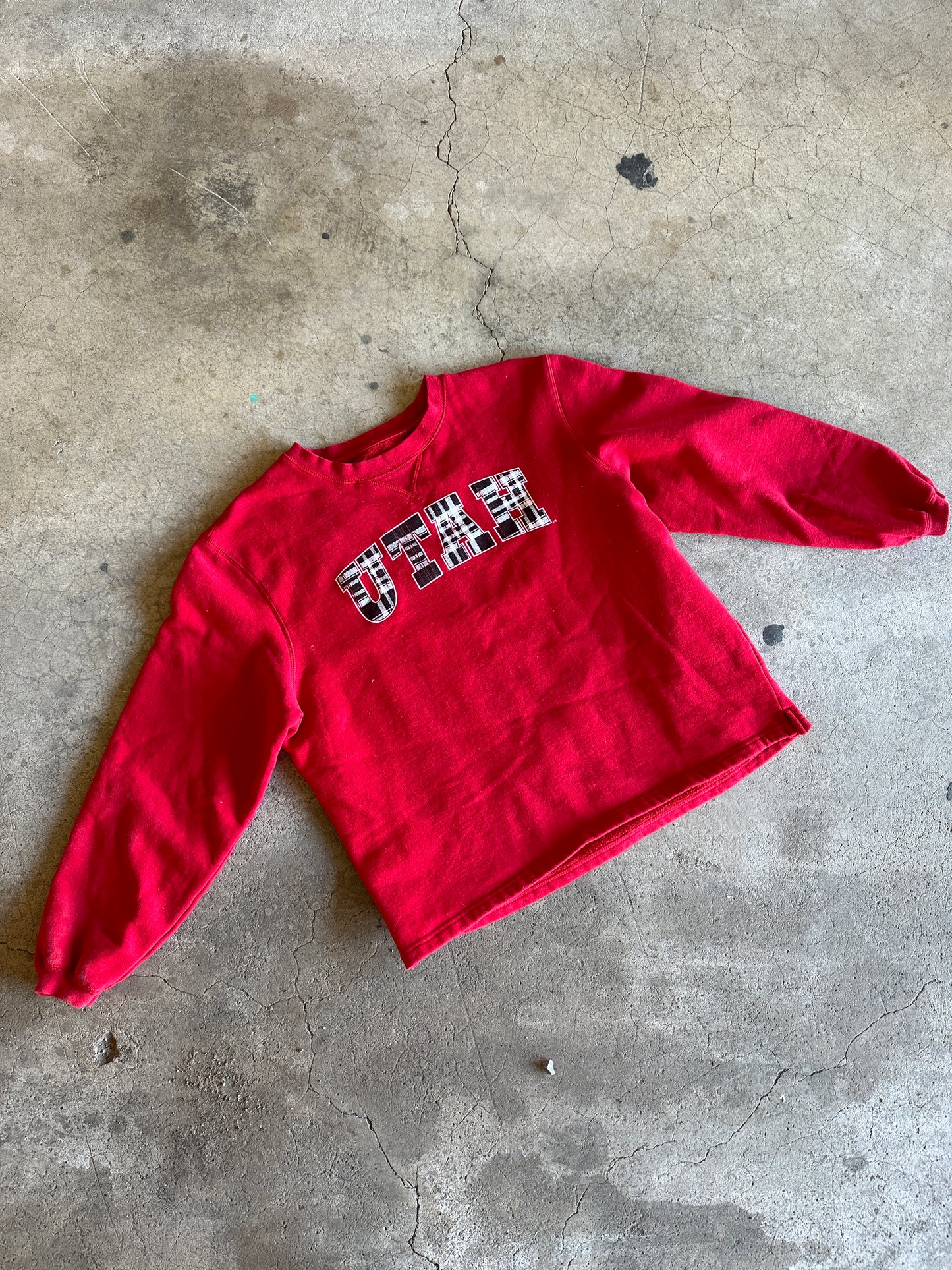 University of Utah Plaid Crewneck