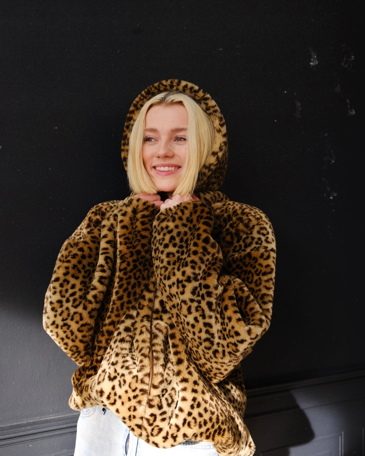 Bloomingdale’s cheetah fur jacket