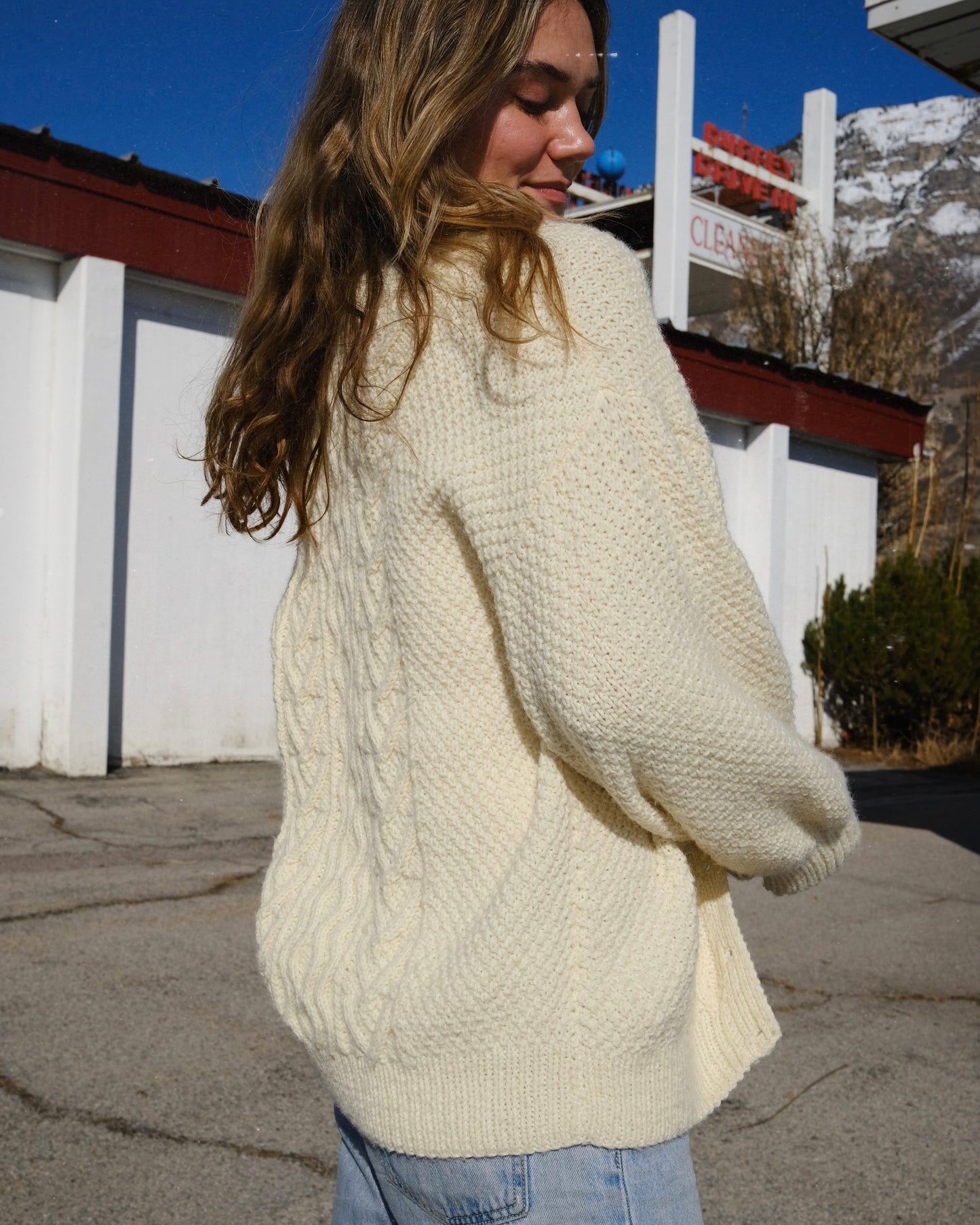 Vintage Cream Cable Knit Sweater