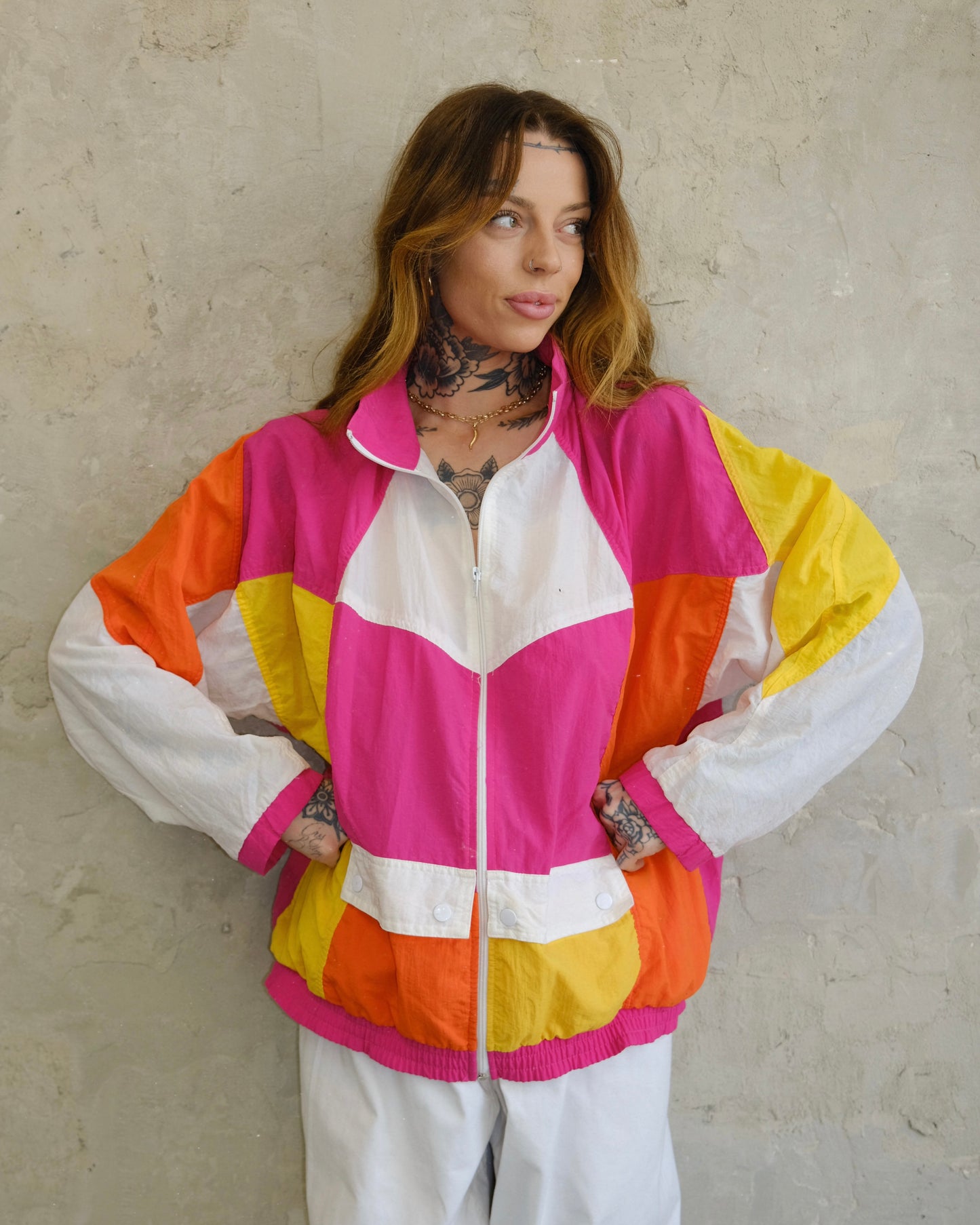 80’s colorful windbreaker jacket